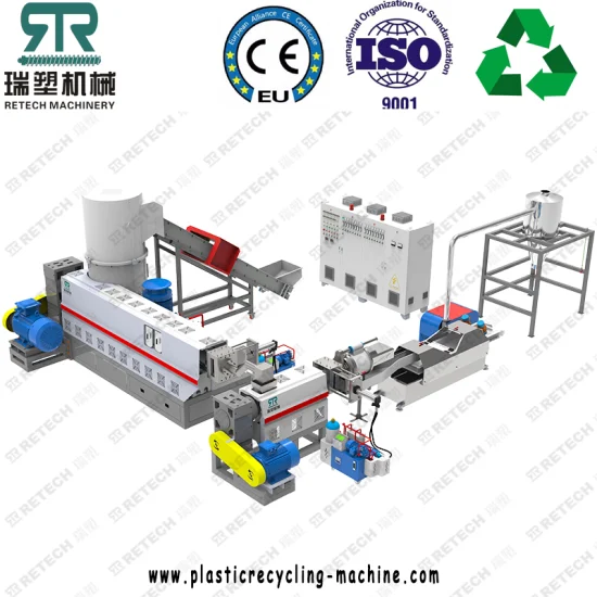 Seitliche Zwangszuführung Typ PP PE Kunststoff EPS XPS Pelletierlinie Granulator Recycling-Granuliermaschine mit Nudelstrang-Schneidesystem
